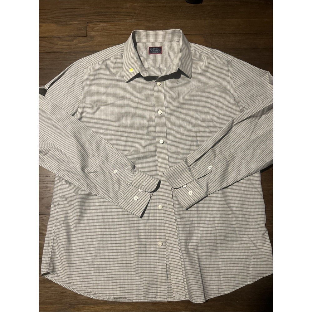 UNTUCKit Shirt Mens 2XL XXL Short Sleeve Button Up SLIM Fit Wrinkle Free Cotton